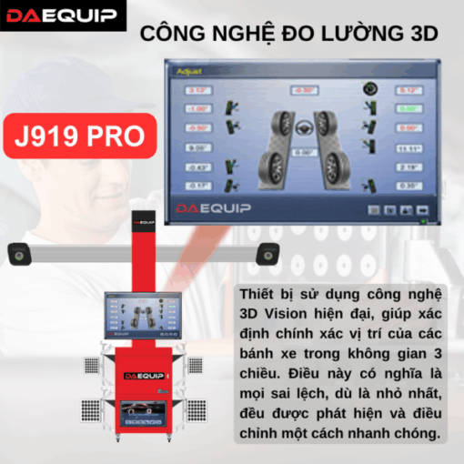 Thiết bị cân chỉnh góc đặt bánh xe DAEQUIP 919 PRO